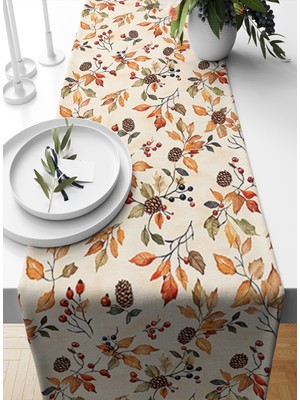 Sonbahar Serisi 140X40 cm Dijital Baskılı Runner (Halloween Autumn)