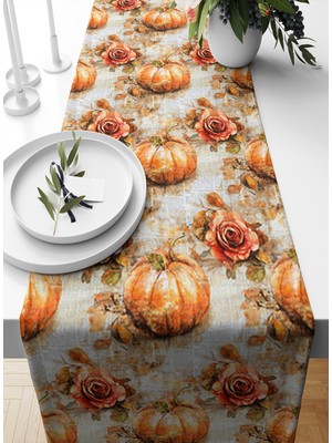 Sonbahar Serisi 140X40 cm Dijital Baskılı Runner (Halloween Autumn)