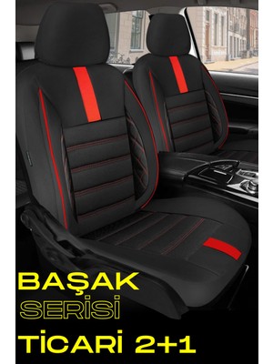 Ford Courier Ti̇cari̇ 2014 ve Sonrası Hafi̇f Ti̇cari̇ – Ticari Araç 2+1 Uyumlu Başak Serisi Koltuk Kılıfı – Siyah/kırmızı, Kolay Montaj
