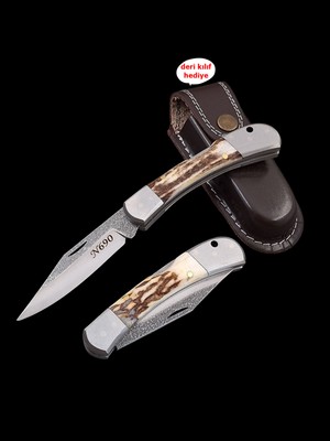 N690 Böhler Çelik Balçıklı Doğal Geyik Boynuzu Çakı-Kolleksiyon ve Outdoor Kullanım Için