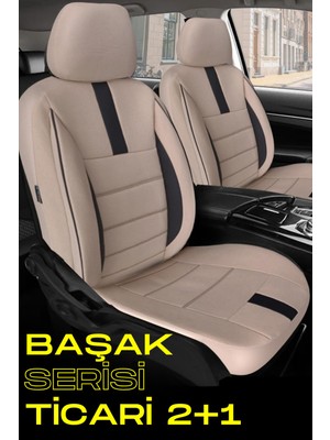 Fiat Doblo 2010-2015 Hafi̇f Ti̇cari̇ – Ticari Araç 2+1 Uyumlu Başak Serisi Koltuk Kılıfı – Bej Kolay Montaj