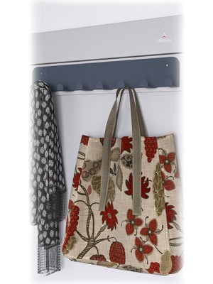 Alfams Ultra Güçlü Yapışkanlı Metal Antrasit Kapı Arkası Askılık Duvar Askılığı Banyo Mutfak Oda Askılığı