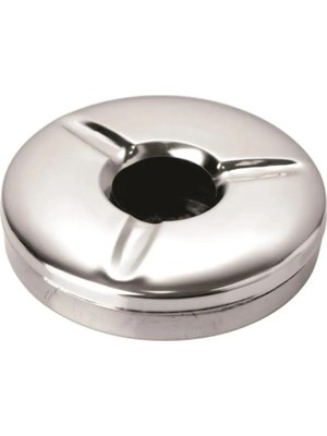 Çelik Skoçlu Parlak Ince Açık Yuvarlak Model Küllük Dekoratif Kül Tablası 10 cm Kapaklı