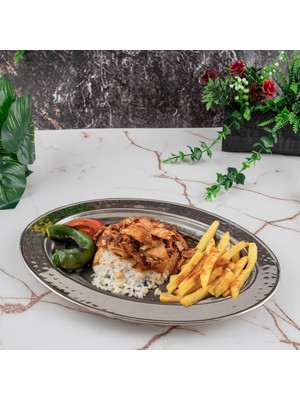 Dmt Copper Home Gaziantep Bakır Işlemeli-Dövmeli Sunumluk-Iskender Tabak Genişlik :30CM