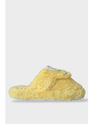 Kadın Kışlık Sevimli Panda Figürlü Kaydırmaz Taban Ev Terliği Panduf Sarı