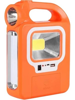 Powermaster HB-6399A Cob Ledli Solarlı 3 Kademeli Işıldak Fener (Ampül Dahil) (Om-20)