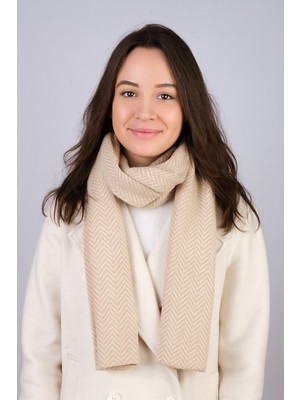 Balıksırtı Desenli Triko Atkı