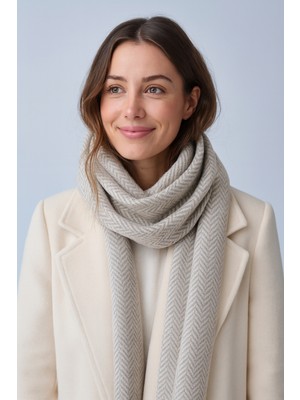 Balıksırtı Desenli Triko Atkı