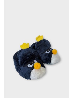 Çocuk Kızgın Ördek Figürlü Unisex Panduf Lacivert