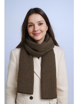 Balıksırtı Desenli Triko Atkı