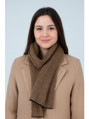 Sebir Moda Balıksırtı Desenli Triko Atkı Kış Sezonu İçin Unisex Akrilik Türkiye Menşeli Şık Tasarım