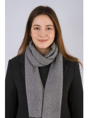 Balıksırtı Desenli Triko Atkı