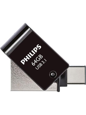 FM64DC152B/00 64GB 2 In 1 Type-C/usb 3.1 Siyah Gri USB Flash Bellek