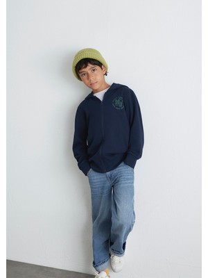 Mavi MJ Baskılı Lacivert Sweatshirt Uzun Kol Erkek Çocuk İçin Normal Kesim 6S10127-82318