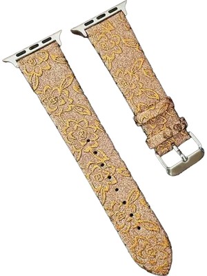 Apple Watch 38MM Creeper Desenli Kordon - GOLD-(5796)