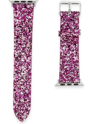 Apple Watch 42MM Starry Taşlı Kordon - Derin MOR-(5796)
