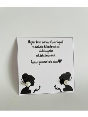 Bursatasarımdünyası 10 Adet Inci Küpeli Anneler Günü Hediyesi