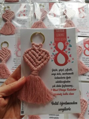 8 Mart Kadınlar Günü Hediyelik Anahtarlık (10 Adet)