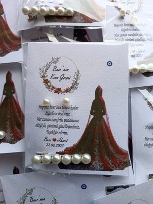 10 Adet Kartlı Kina Düğün Nişan Bride Doğum Günü Diş Buğdayı Nikah Hediyelik