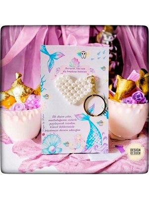 20LI Diş Buğdayı Hediyesi Deniz Kızı Konsept Inci Anahtarlık Diş Hediği Hatırası Ilk Dişim Çıktı