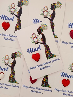 20 Adet 8 Mart Dünya Emekçi Kadınlar Günü Kurumsal Hediye Tohum Kartı