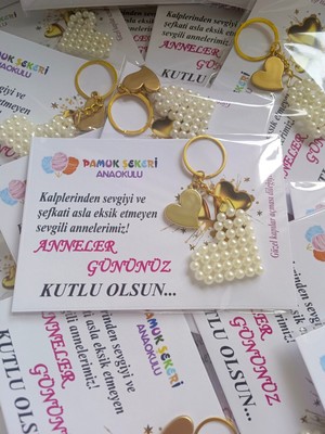 18 Adet Kalp Inci Anahtarlık