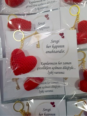 18 Adet Hediyelik Kalp Anahtarlık