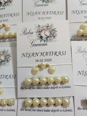 25 Adet Söz ve Nişan Hatırası Hediyelik Inci Toka Inci Küpe Inci Bileklik