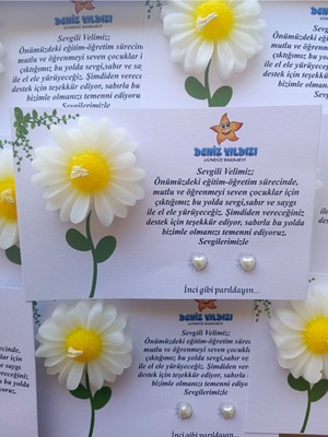 15 Adet Anneler Günü Veli Hediyesi Mum ve Inci Küpe