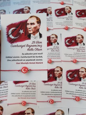 30 Adet 29 Ekim Cumhuriyet Bayramı Ay Yıldız Bileklik