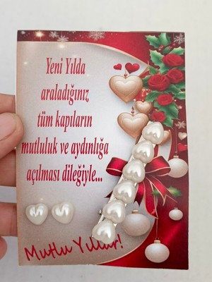 10 Adet Kalp Incili Yan Toka Küpe