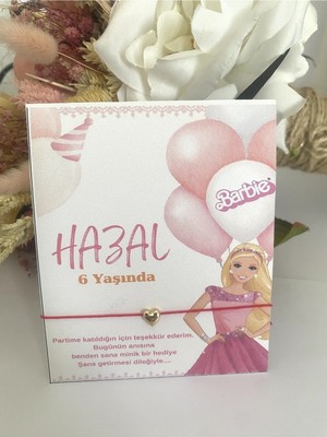 Bursa Tasarım Dünyası 30 adet Kişiye Özel Isimli Barbie Konsept Şans Bilekliği Doğum Günü Hediyeliği