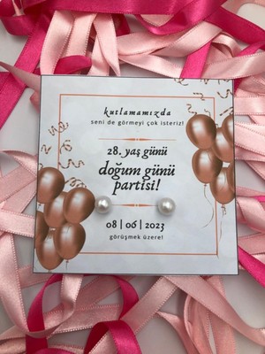 Doğum Günü Parti Hediyeliği Inci Küpe Hediyelik 50 Adet