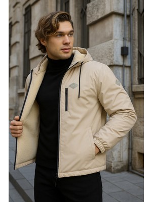 Erkek Dar Taş Içi Peluş Kürk Rüzgarlık & Yağmurluk