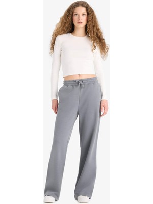 DeFacto Straight Fit Beli Bağcıklı Cepli Düz Paça Eşofman Altı A0954AX25WN