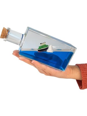 Titanic Gemi Sevgiliye Hediye Batmayan Aşk Gemisi Dekoratif Ev Süsü Özel Hediye - 02 Mantar Şişe