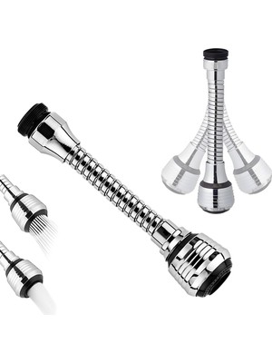 Musluk Uzatma Hortumu, Musluk Hortumu, Musluk Perlatörü, 360° Dönebilen Filtre, Musluk, Mutfak ve Banyo Için