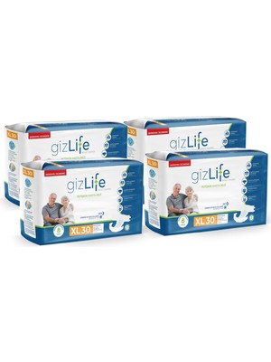 Gizlife Bel Bantlı Yetişkin Hasta Bezi Ekstra Büyük Boy Xl 120 Adet