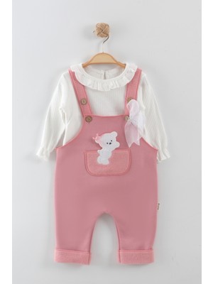 Kız Bebek Ayı Nakış Tulum Takım (9-12-18 Ay)
