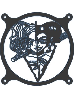 120MM Pc Fan Koruyucu Harley Queen
