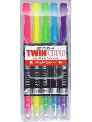 Twinliner Fosforlu Kalem Karışık Renk Kalem Tipi Çift Taraflı 5 Li 231500