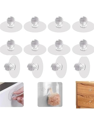 ® 10 Adet Çok Amaçlı Yapışkanlı Askı Kulp Tutamaç Tokmak Kapı Pencere Dolap Çekmece Klozet Kapağı