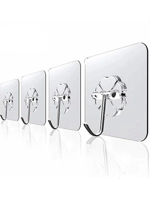 Askı Askılık 10 Adet Güçlü Şeffaf Duvar Askısı Askılığı Yapışkan Vantuz Kanca Mutfak Banyo