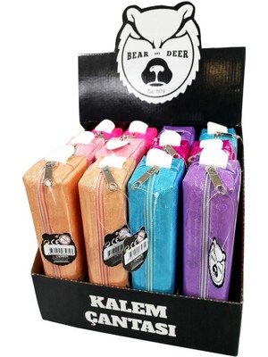 B&d Kalem Çantsı Küçük Boy Simli Kalp Desenli BD-KCS035