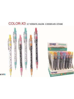 Gıpta Versatil Kalem 0.7 mm ( 48 Li Stand ) 6 Desen K1970
