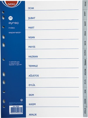 Noki Seperatör Aylar Plastik A4 59280