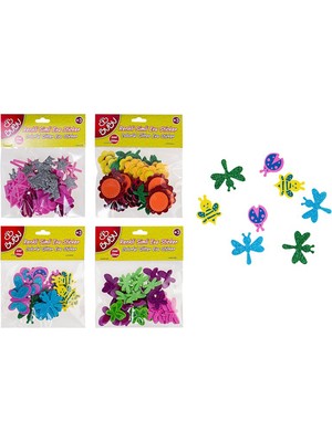 Bu-Bu Sticker Simli Çiçek Pvc 24 Lü BUBU-STS005
