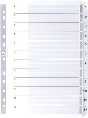 Serve Seperatör 1-12 Rakamlı Kağıt A4 SV5325
