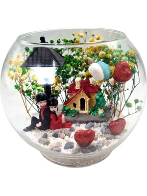 Çiçek Tasarım Sanatları Teraryum Akvaryum Cam Fanus Aşkımın Bahçesi Arkadaşa Sevgiliye Hediye
