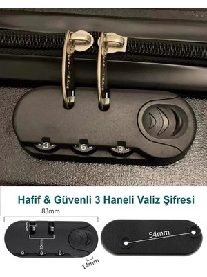 Keo-Plus Hafif & Güvenli 3 Haneli Valiz Şifresi 2 Adet Büyük Boy ABS Malzeme ile Çok Renkli Güvenlik